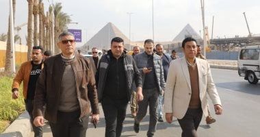 محافظ الجيزة يتفقد مشروعات تطوير المنطقة المحيطة بالمتحف المصرى الكبير