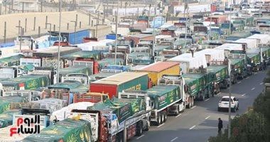 إدخال 174 شاحنة مساعدات عبر معبر رفح.. واستقبال الدفعة 22 من مصابي غزة