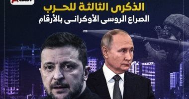 الذكرى الثالثة للحرب.. أرقام فى الصراع الروسى الأوكراني.. إنفوجراف