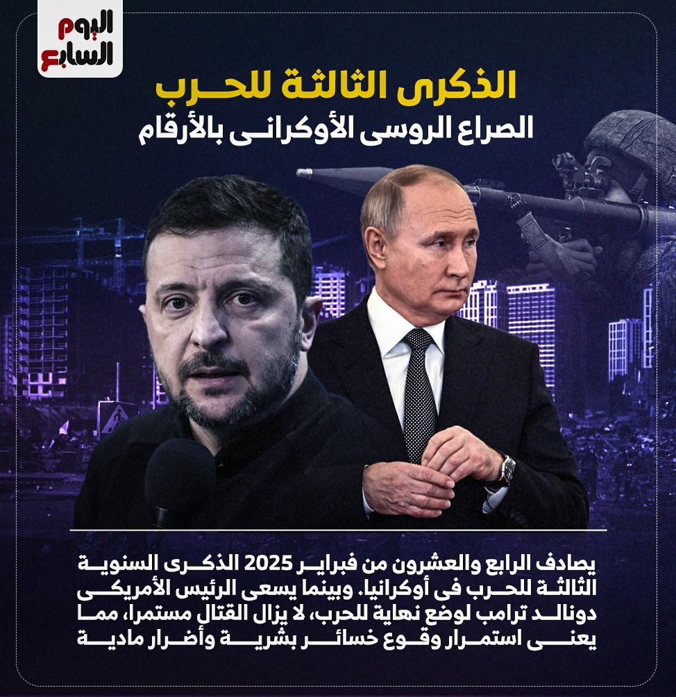 الذكرى الثالثة للحرب.. أرقام فى الصراع الروسى الأوكراني.. إنفوجراف