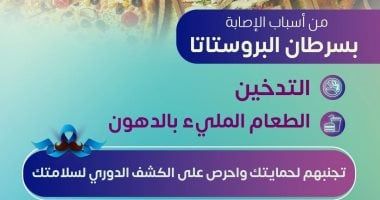 وزارة الصحة تكشف أسباب الإصابة بسرطان البروستاتا .. تفاصيل