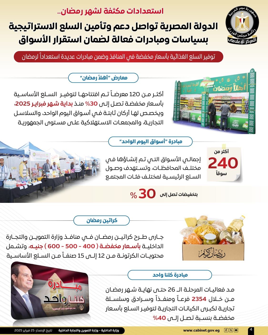استعدادات مكثفة لشهر رمضان.. الدولة المصرية تواصل دعم وتأمين السلع الاستراتيجية