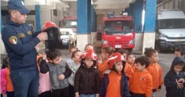 طلاب المدارس يزورون الحماية المدنية بالقاهرة