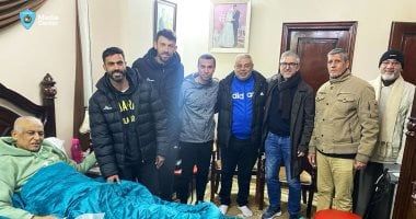 بابافاسيليو والجهاز الفنى لغزل المحلة فى زيارة لـ" صابر عيد ".. صور