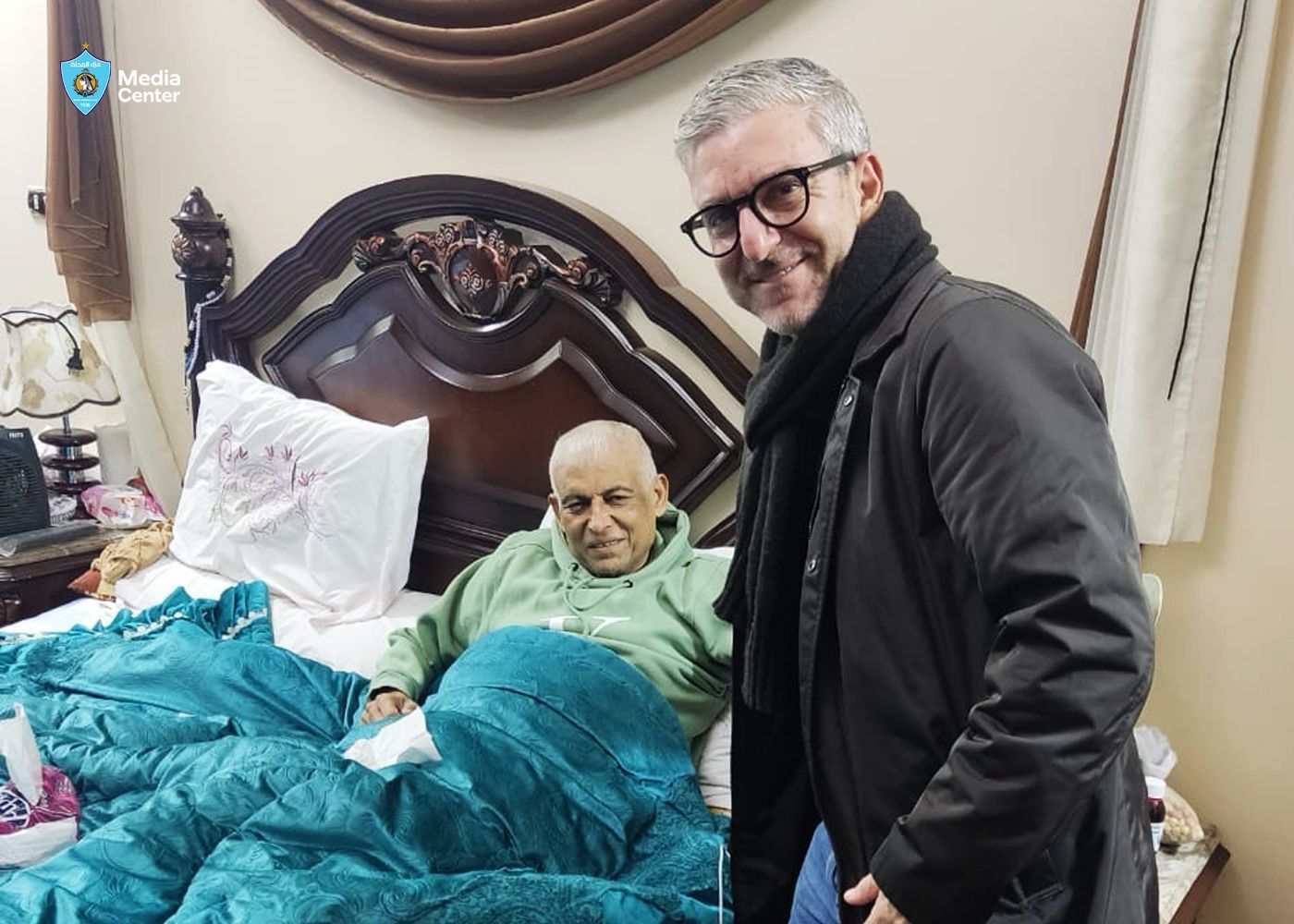 بابافاسيليو والجهاز الفنى لغزل المحلة فى زيارة لـ" صابر عيد ".. صور