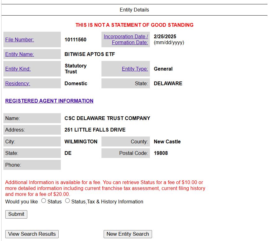 شركة Bitwise تتقدم بطلب للحصول على صندوق Aptos ETF: التفاصيل