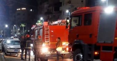 اشتعال النيران بسبب كسر ماسورة غاز فى الصف و5 سيارات الإطفاء تحاول إخمادها