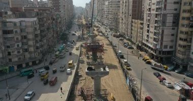 شاهد تركيب الكمرات للمرحلة الأولى من مترو الإسكندرية