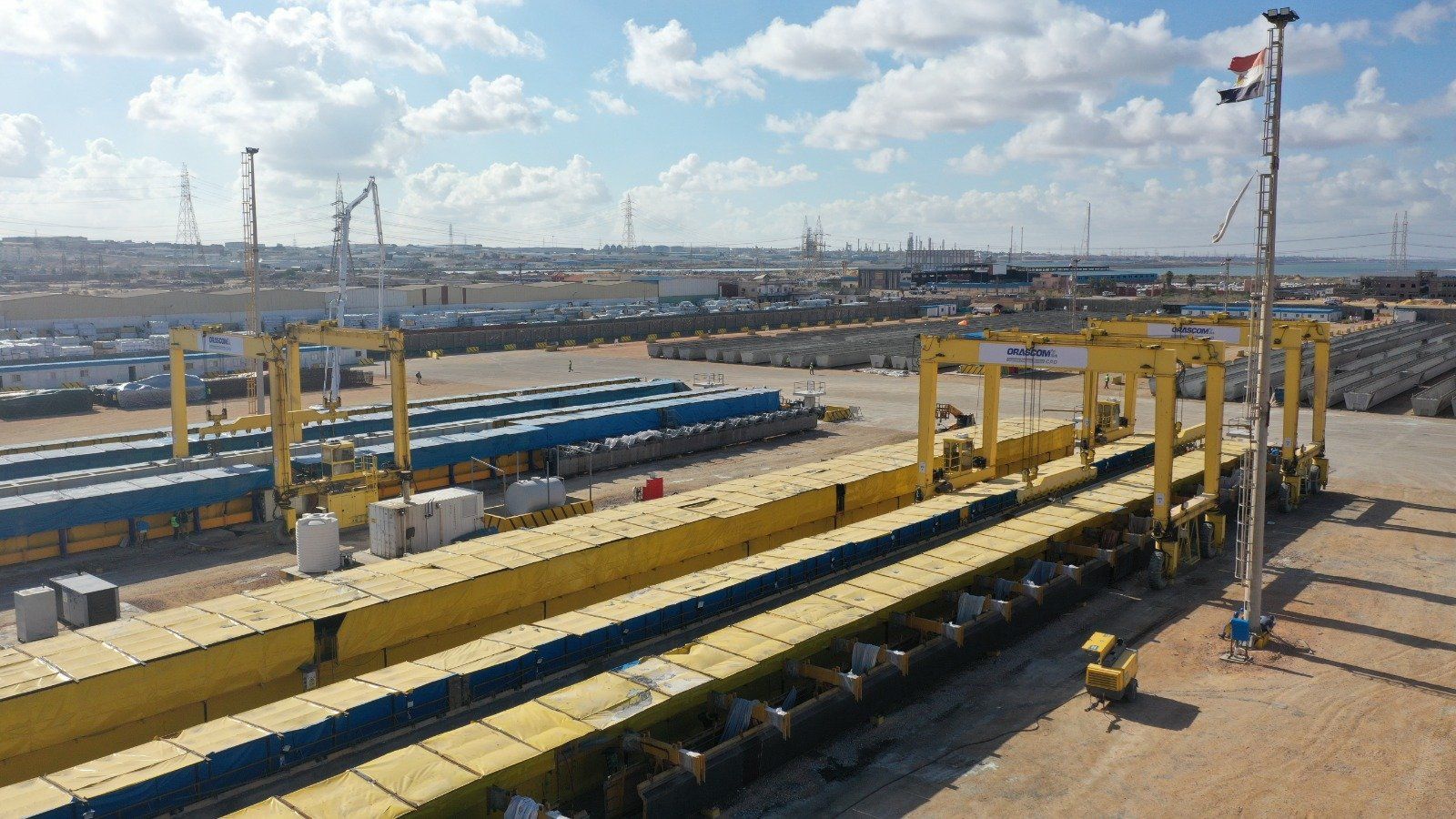 شاهد تركيب الكمرات للمرحلة الأولى من مترو الإسكندرية