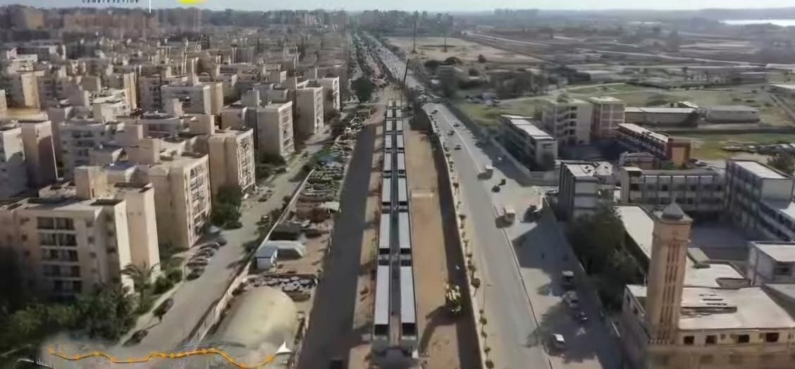 شاهد تركيب الكمرات للمرحلة الأولى من مترو الإسكندرية