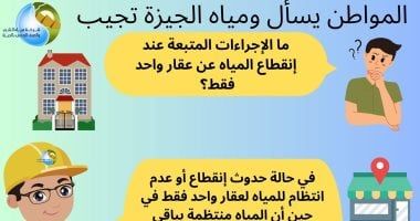 ما الإجراءات المتبعة عند انقطاع المياه عن عقار واحد فقط؟ شركة الجيزة تجيب