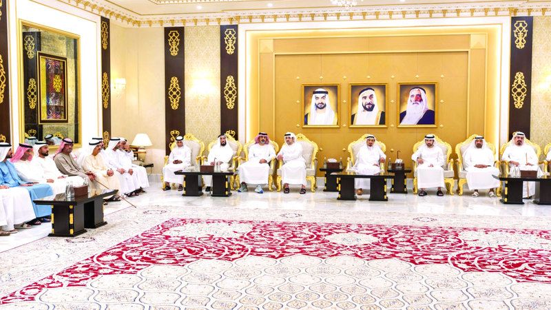 الامارات | حاكم عجمان يتقبّل تعازي حمدان بن محمد  ومكتوم بن محمد في وفاة الشيخ سعيد بن راشد النعيمي