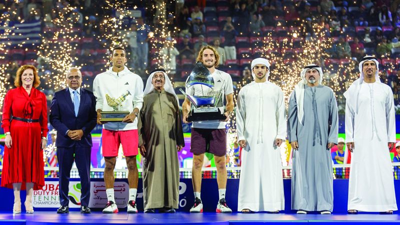 الامارات | حشر بن مكتوم يتوج ستيفانوس بطلاً لـ «تنس دبي»