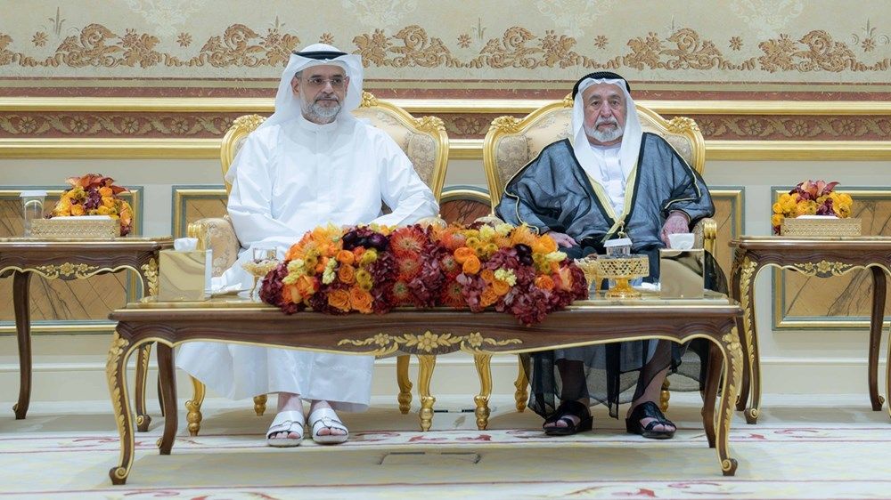 حاكم الشارقة يتقبل التهاني بشهر رمضان المبارك في قصر البديع العامر