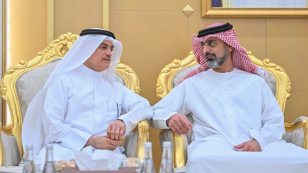 حاكم عجمان وولي عهده يستقبلان المهنئين بشهر رمضان المبارك