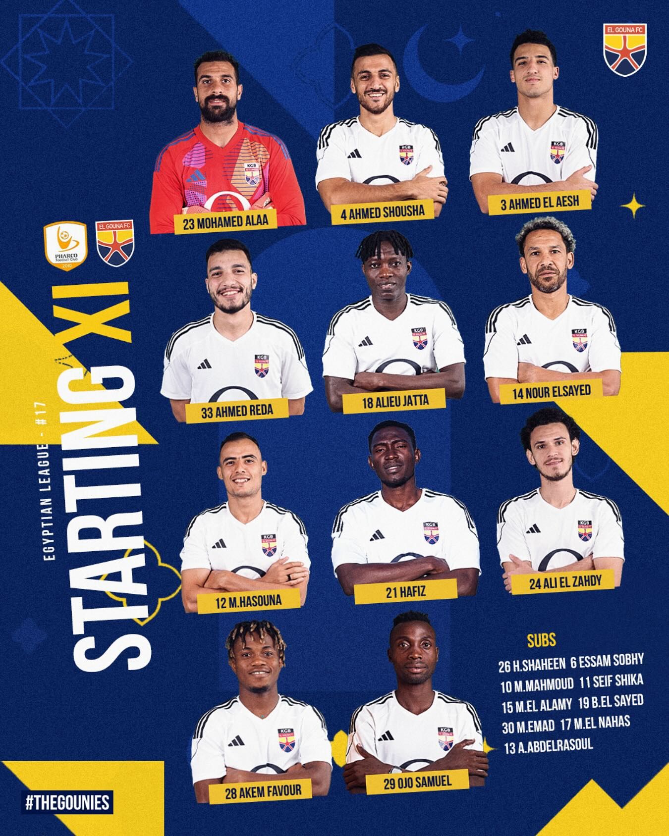 أكيم وأوجو يقودان هجوم الجونة ضد فاركو فى الدورى المصرى