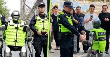 تكنولوجيا: أفلام خيال علمى.. روبوت يقوم بدوريات فى الشوارع ويجذب انتباه الصينيين