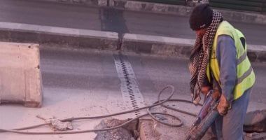 محافظة القاهرة تبدأ صيانة وتجديد فواصل كوبري أكتوبر.. صور