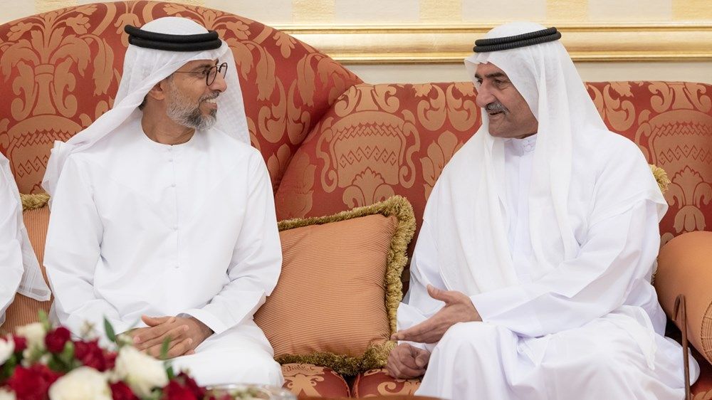 حمد الشرقي يستقبل ولي عهد رأس الخيمة والمهنئين بشهر رمضان بحضور ولي عهد الفجيرة