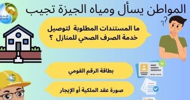 ما المستندات المطلوبة لتوصيل خدمة الصرف الصحى للمنازل؟.. شركة الجيزة تجيب