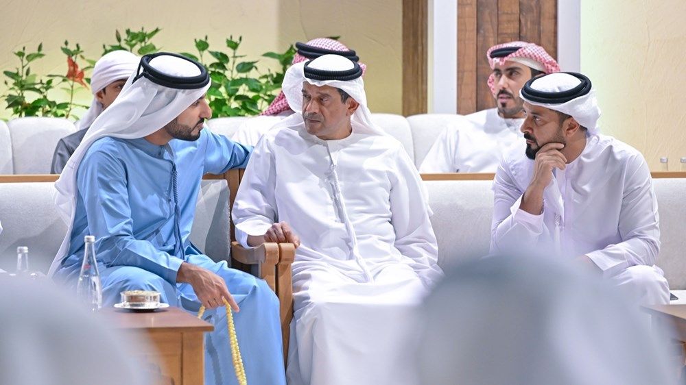 حاكم عجمان وولي عهده يستقبلان المهنئين بشهر رمضان