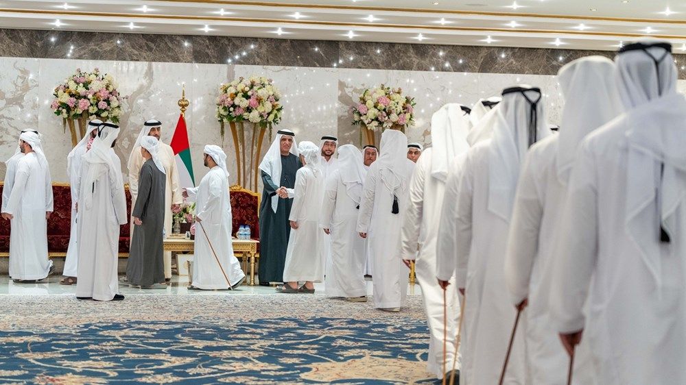 سعود بن صقر يتقبل تهاني نائب حاكم أم القيوين وجموع المهنئين بشهر رمضان