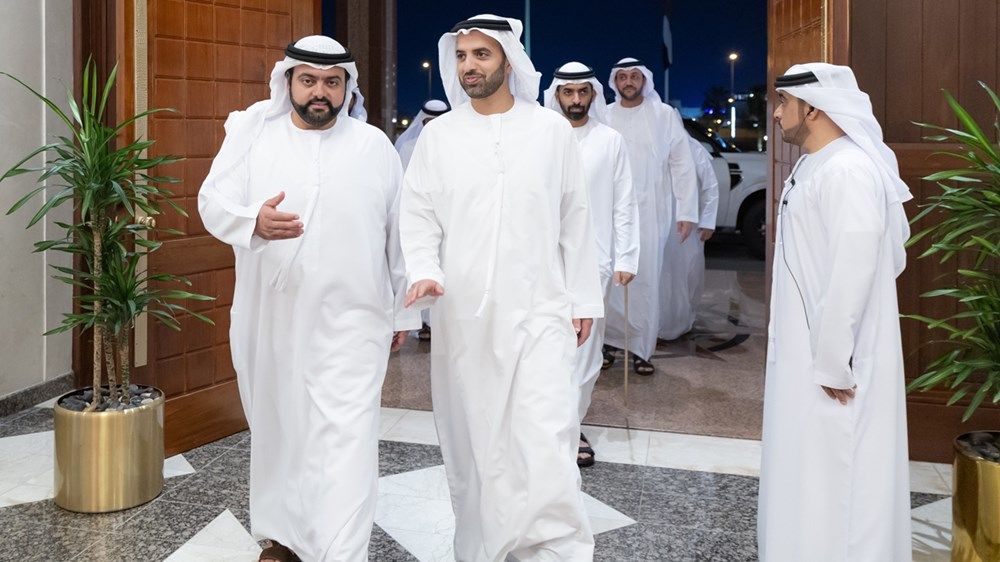 حمد الشرقي يستقبل ولي عهد رأس الخيمة والمهنئين بشهر رمضان بحضور ولي عهد الفجيرة