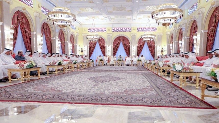 محمد بن راشد يستقبل حاكم أم القيوين ويتبادلان التهاني بمناسبة شهر رمضان