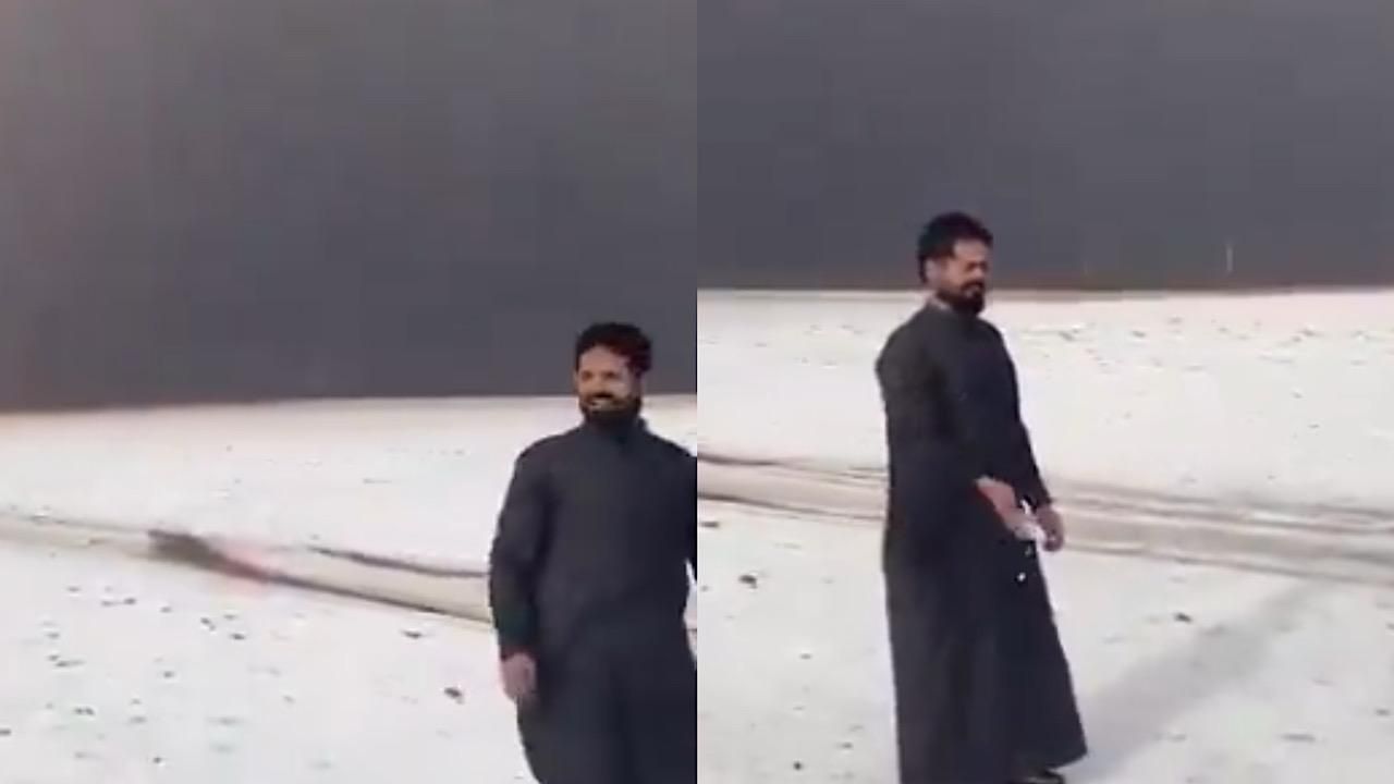 بردية غزيرة ترسم لوحة فنية على الأرض في تبوك .. فيديو