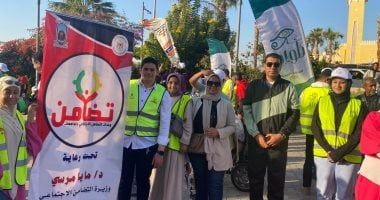وحدة التضامن بالأقصر تشارك فى ماراثون رياضى خطوات ضد الإدمان