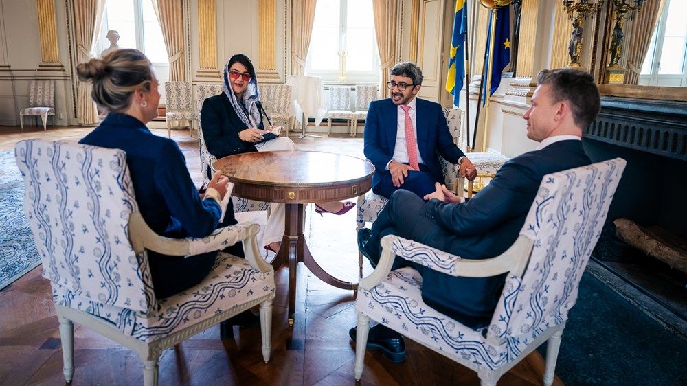 عبدالله بن زايد يلتقي وزير الدفاع في السويد