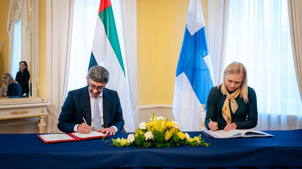 عبدالله بن زايد ووزيرة خارجية فنلندا يبحثان تعزيز مسارات التعاون الثنائي