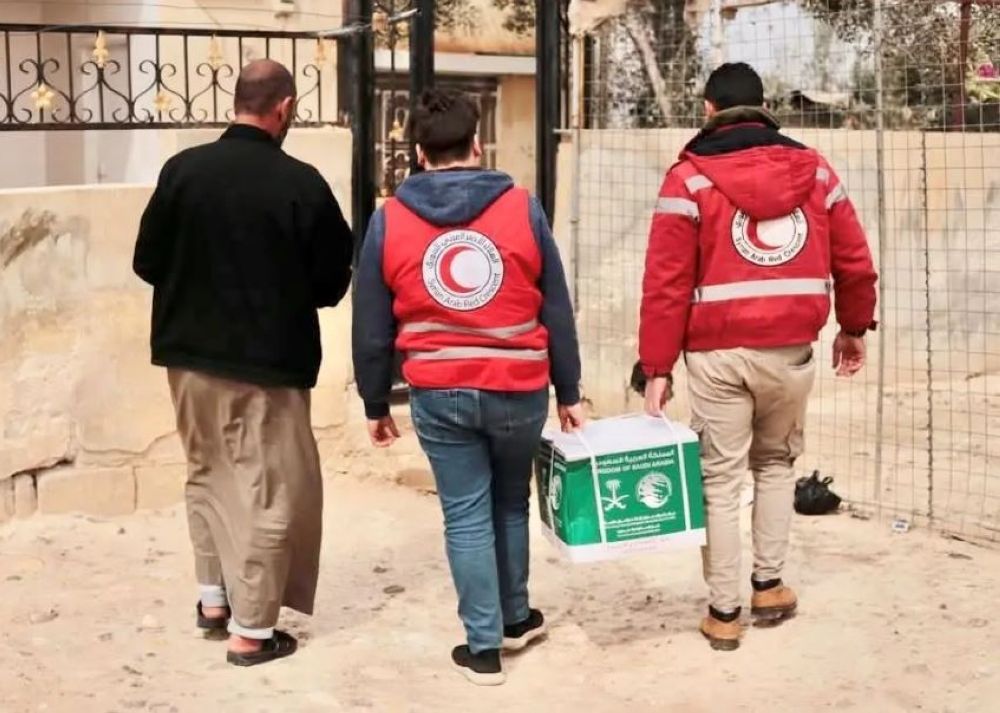 مركز الملك سلمان للإغاثة يوزع مساعدات غذائية في سوريا