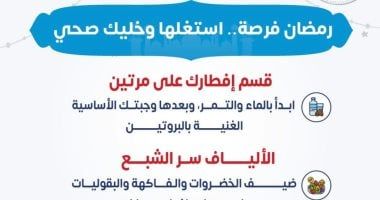 وزارة الصحة توجة 4 رسائل مهمة لصيام صحى فى رمضان