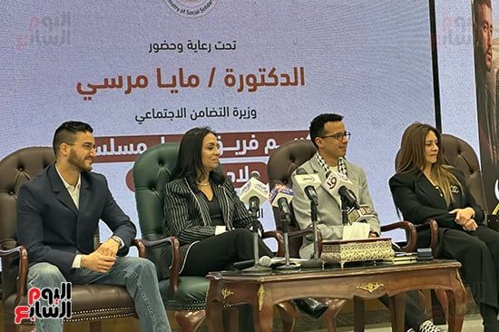 وزيرة التضامن تشكر الشركة المتحدة على مسلسل ولاد الشمس.. صور