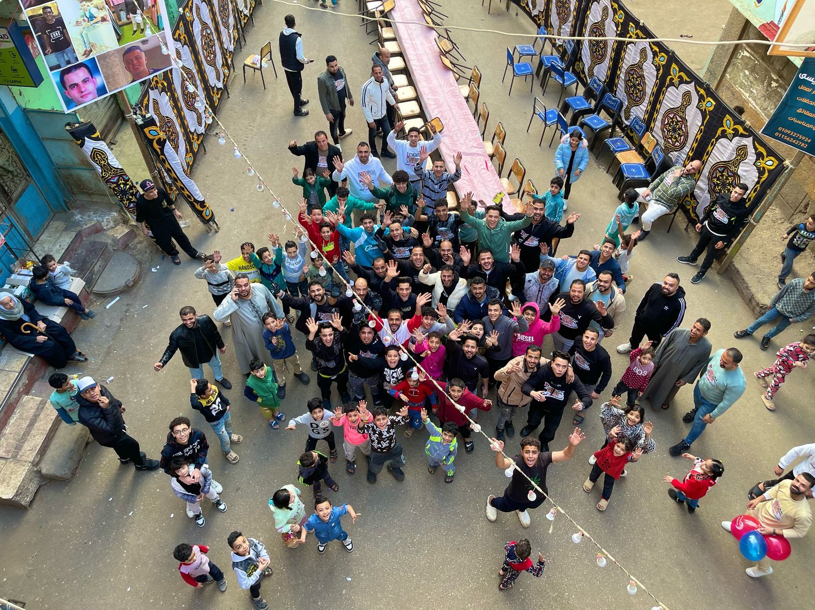 الوراق بتفرح.. أهالى بحر البلد يجتمعون على سفرة إفطار واحدة