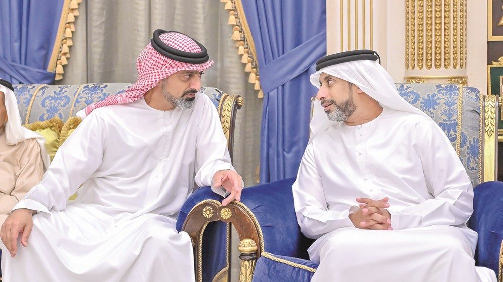 حاكم عجمان وولي عهده يقدمان واجب العزاء في وفاة مبارك الغفلي