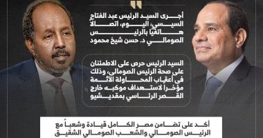 الرئيس السيسي يطمئن على نظيره الصومالى بعد محاولة استهداف موكبه (إنفوجراف)