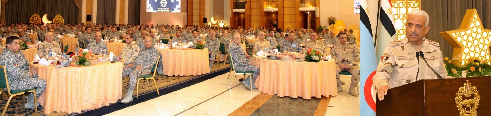 وزير الدفاع يشارك مقاتلى القوات الجوية تناول وجبة الإفطار