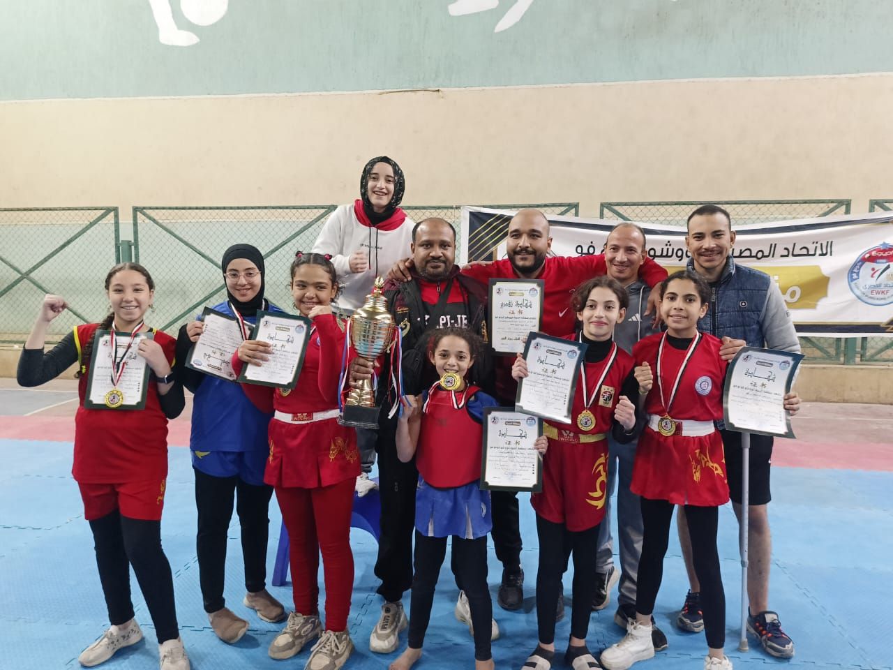 مركز تنمية شبابية الصفا بالهرم يحصد 10 ذهبيات ببطولة الجيزة للووشو كونغ فو