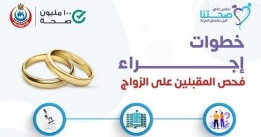 وزارة الصحة توضح خطوات فحص المقبلين على الزواج.. انفوجراف