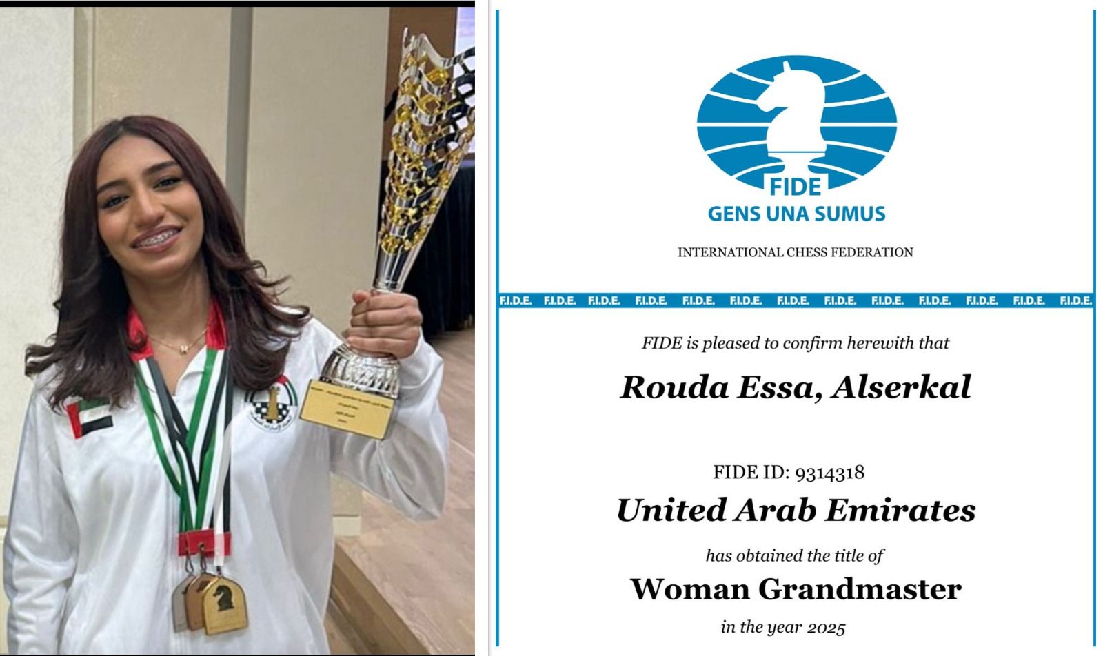 الامارات | روضة السركال تحصل على شهادة أستاذة دولية كبيرة