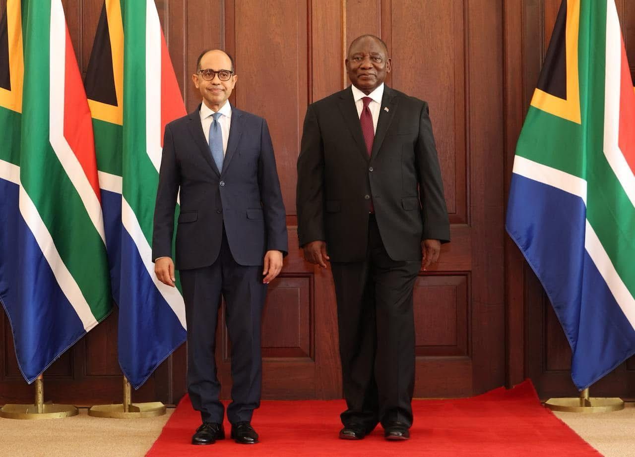 ‏السفير المصرى يقدم أوراق اعتماده إلى رئيس جنوب أفريقيا