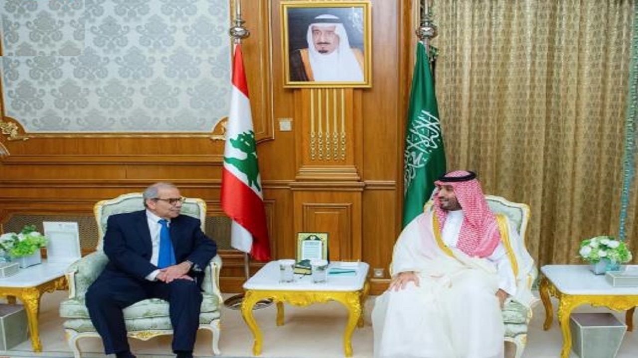 سمو ولي العهد يستقبل رئيس مجلس الوزراء بالجمهورية اللبنانية