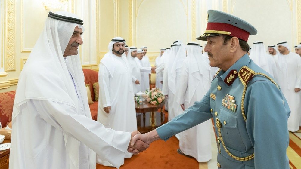 حمد الشرقي يستقبل المهنئين بعيد الفطر بحضور ولي عهد الفجيرة
