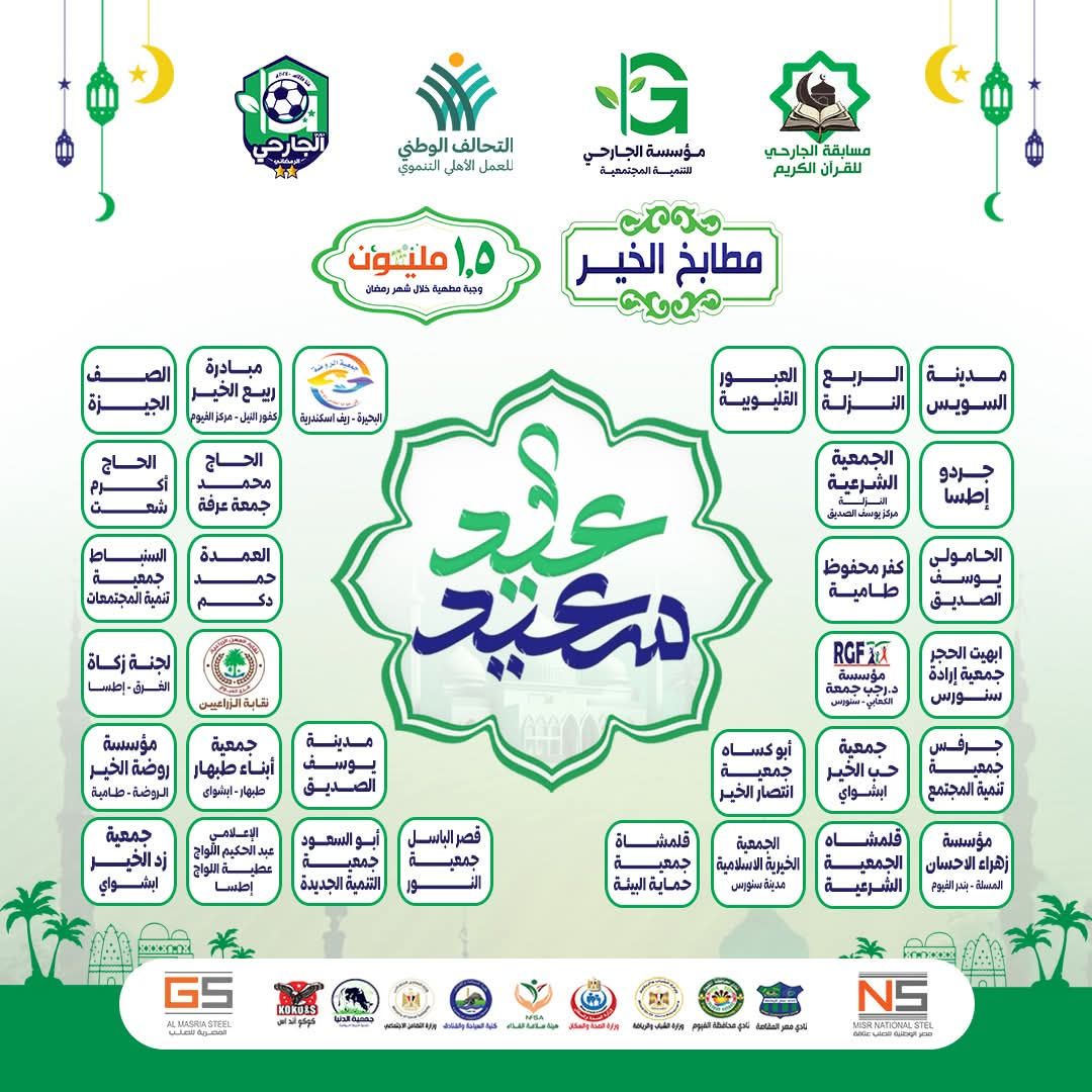 بمبادرة مطابخ الخير.. مؤسسة الجارحى عضو التحالف الوطنى يوزع 1.5 مليون وجبة خلال رمضان