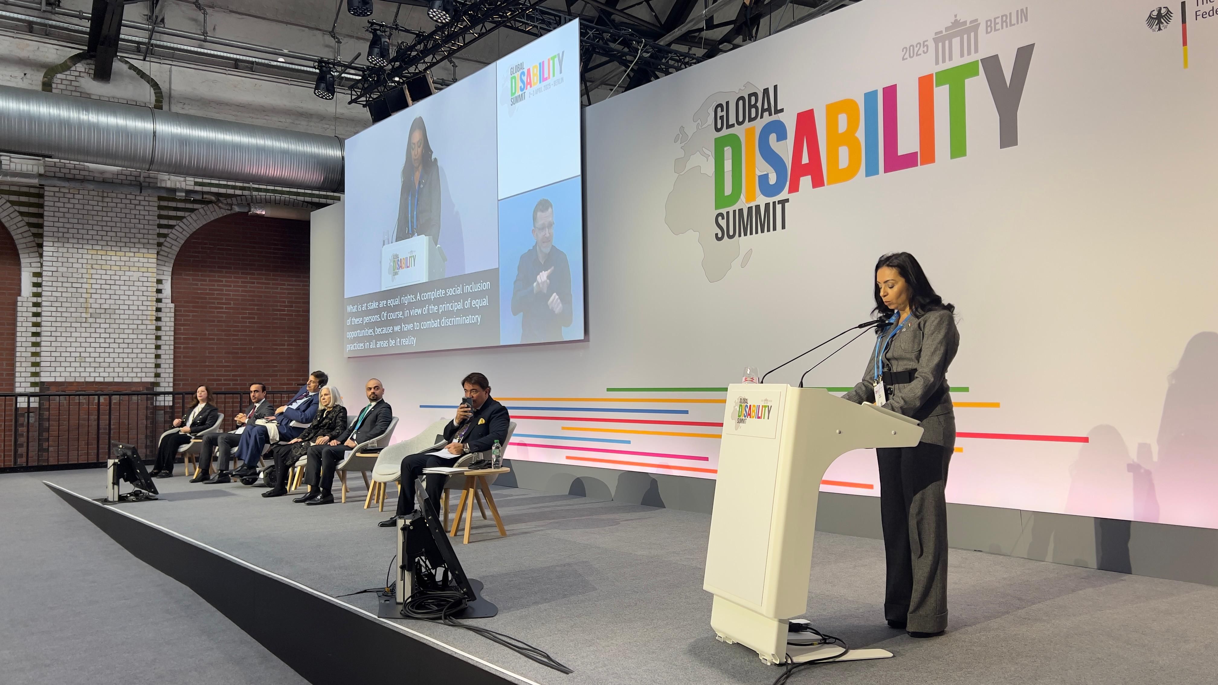 وزيرة التضامن تلقى كلمة مصر فى القمة العالمية للإعاقة بـ" برلين"