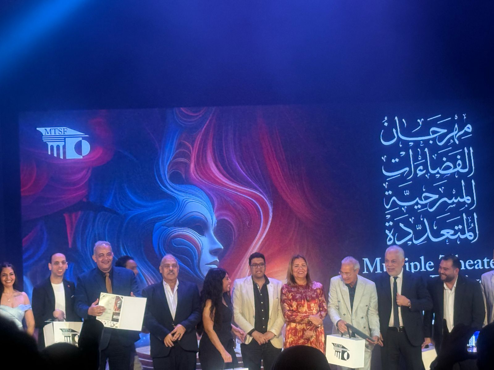 الفضاءات المسرحية يكرم دنيا سامى ومصطفى غريب ومحمد رضوان وعلى صبحى