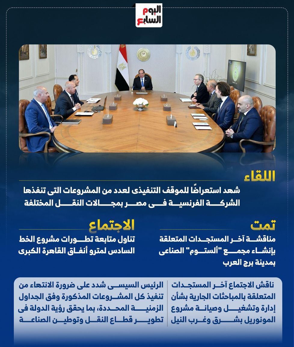 توجيهات رئاسية لتحقيق رؤية الدولة فى تطوير قطاع النقل وتوطين الصناعة.. إنفوجراف