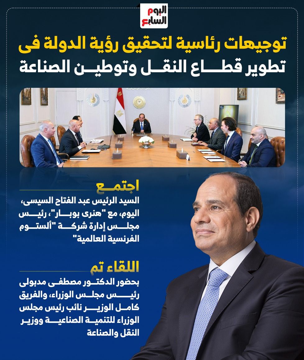 توجيهات رئاسية لتحقيق رؤية الدولة فى تطوير قطاع النقل وتوطين الصناعة.. إنفوجراف